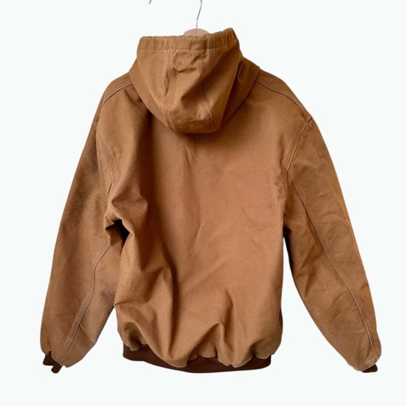 Carhartt Thermal-Lined Duck Active Jacket J131 Made in USA Hooded size L Tall - Picture 2 of 11